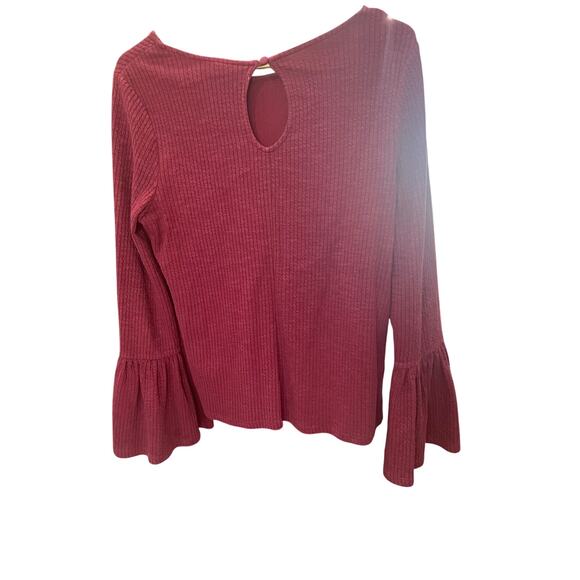 Porridge Red Ribbed Bell Sleeve Top – Sz M – Anthro- EUC - Picture 6 of 7